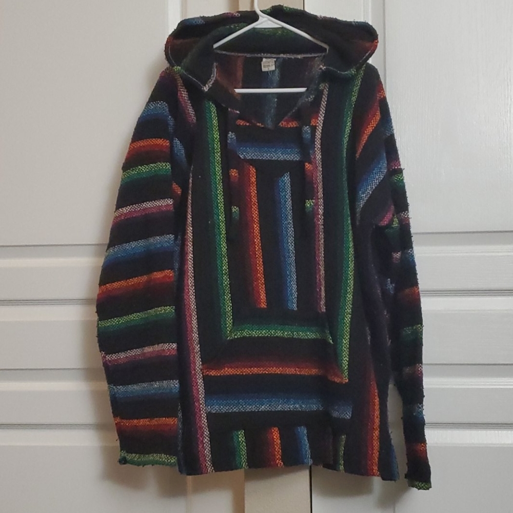 Multicolored poncho